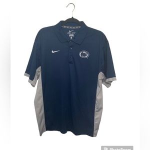 Penn State Nike blue and gray short sleeve polo shirt. Large